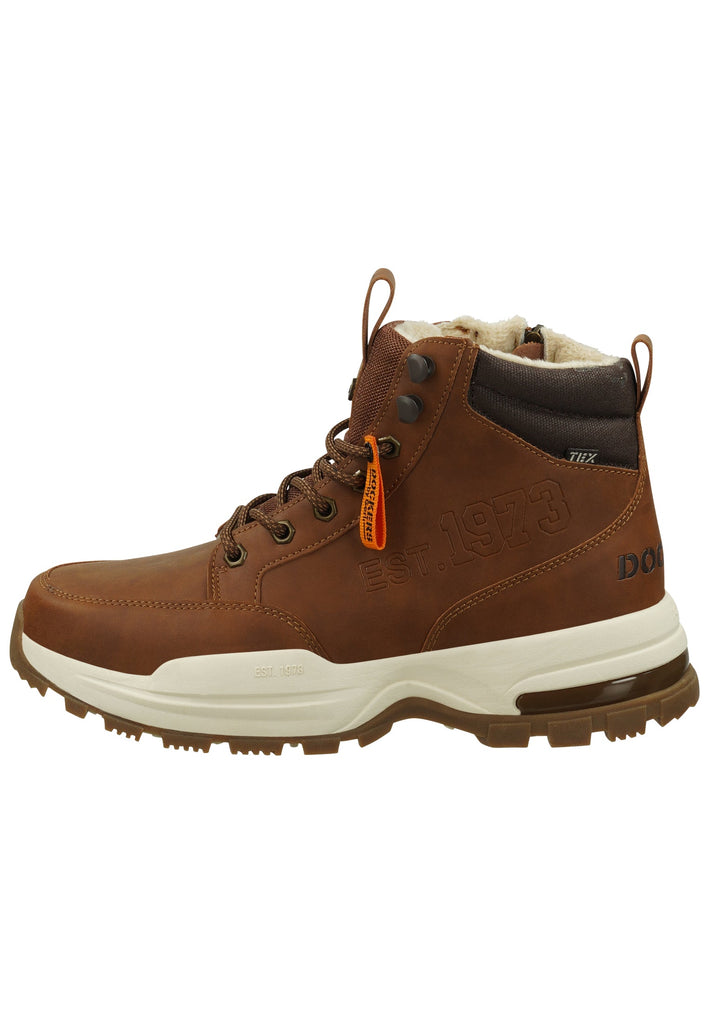 Stiefeletten Dockers Stiefelette Lederimitat Cognac Warmfutter