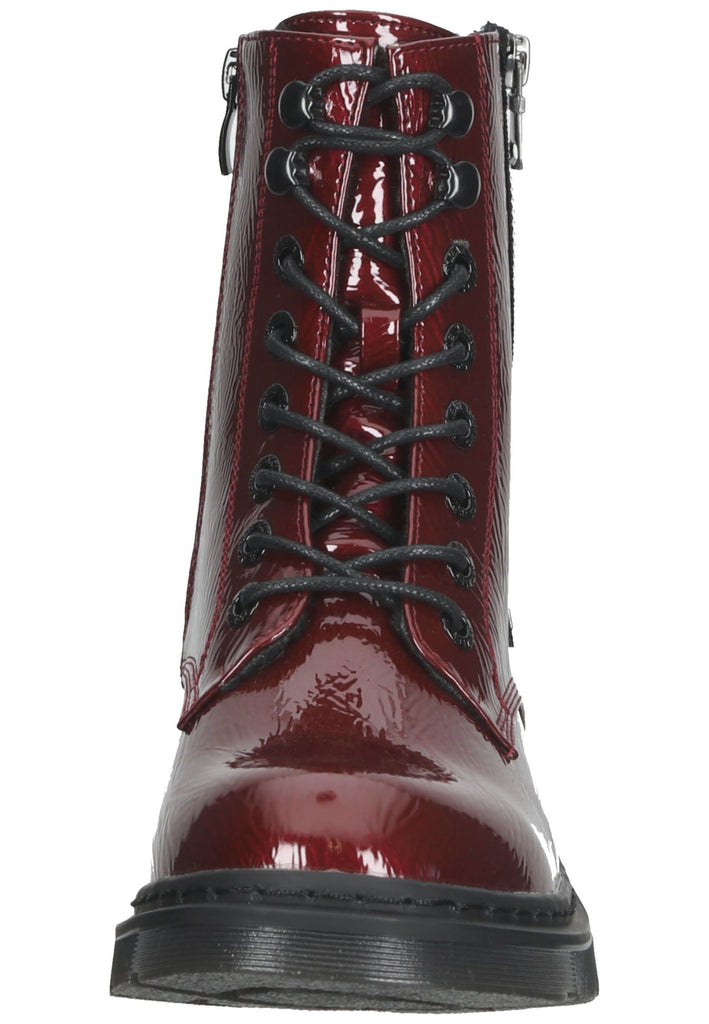 Stiefeletten Dockers Stiefelette Lederimitat Rot Lack Warmfutter