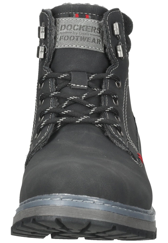 Stiefeletten Dockers Stiefelette Lederimitat Schwarz/Grau Warmfutter