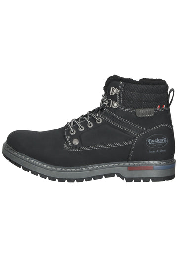Stiefeletten Dockers Stiefelette Lederimitat Schwarz Warmfutter