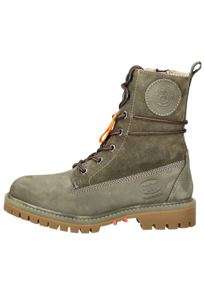 Stiefeletten Dockers Stiefelette Nubukleder Khaki Warmfutter