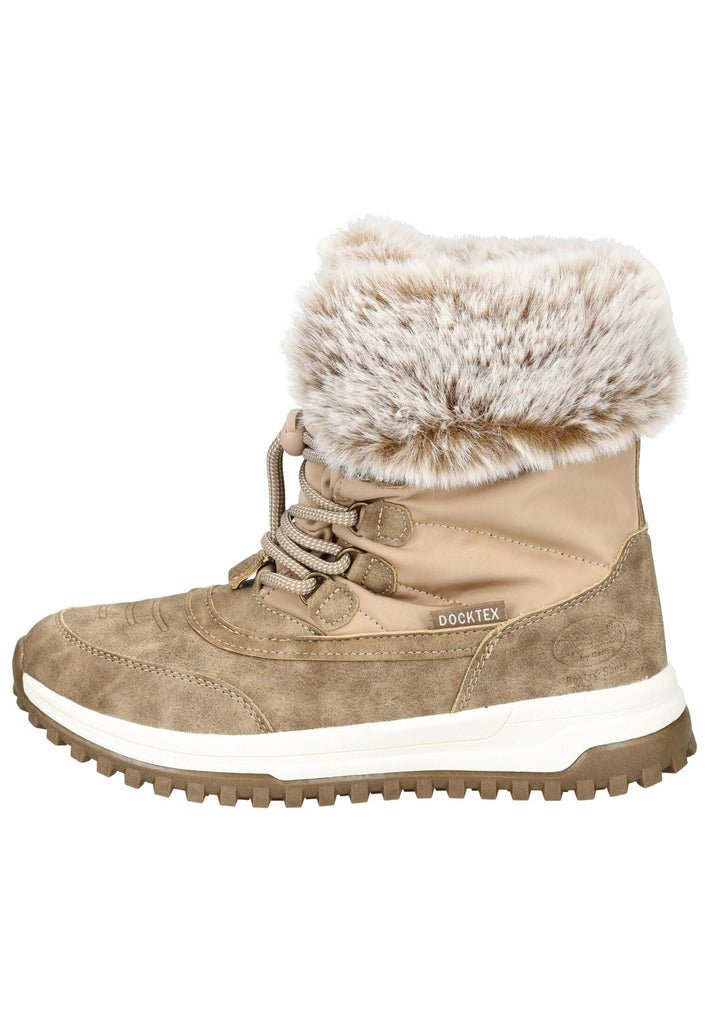 Stiefeletten Dockers Stiefelette Textil Mittelbraun Warmfutter