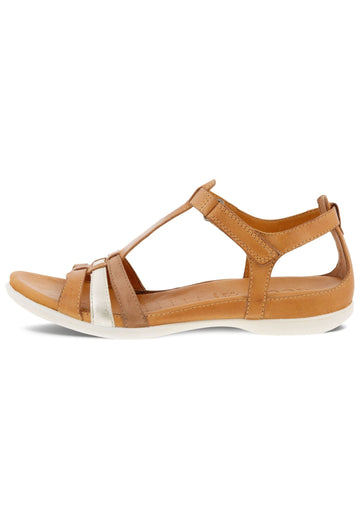 ecco Sandalen Leder Braun/Weiß
