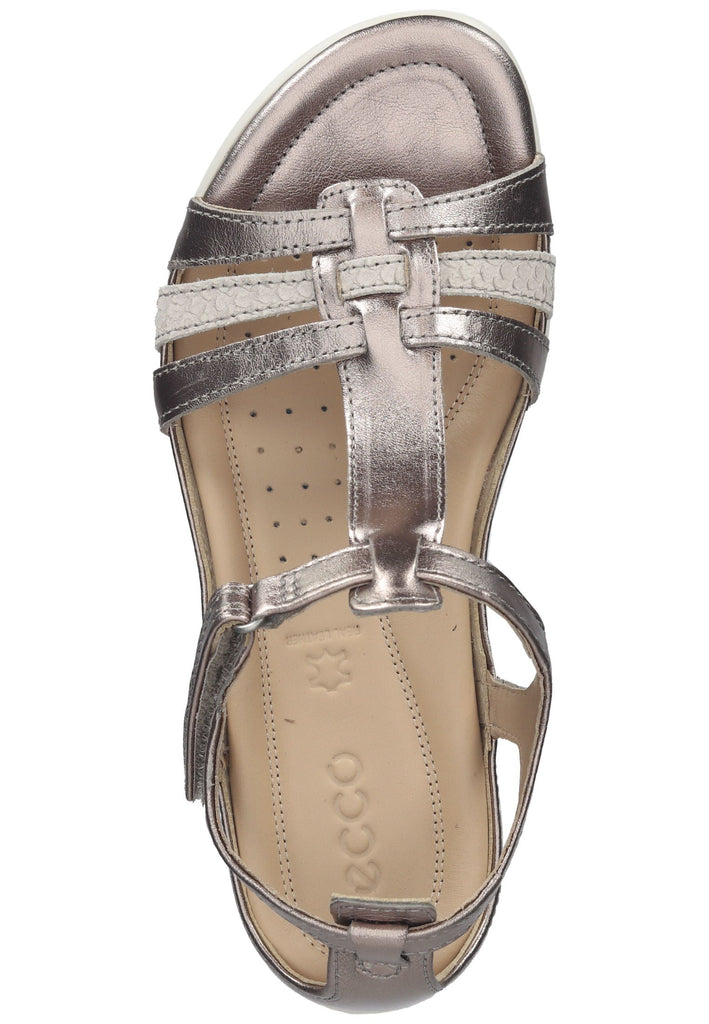 ecco Sandalen Leder Grau/Silber