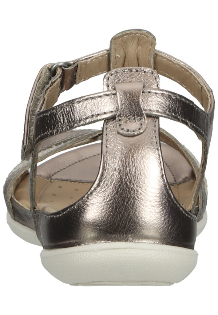 ecco Sandalen Leder Grau/Silber