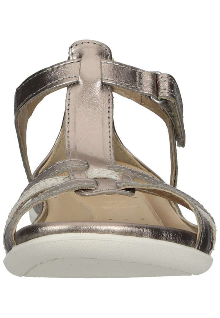 ecco Sandalen Leder Grau/Silber