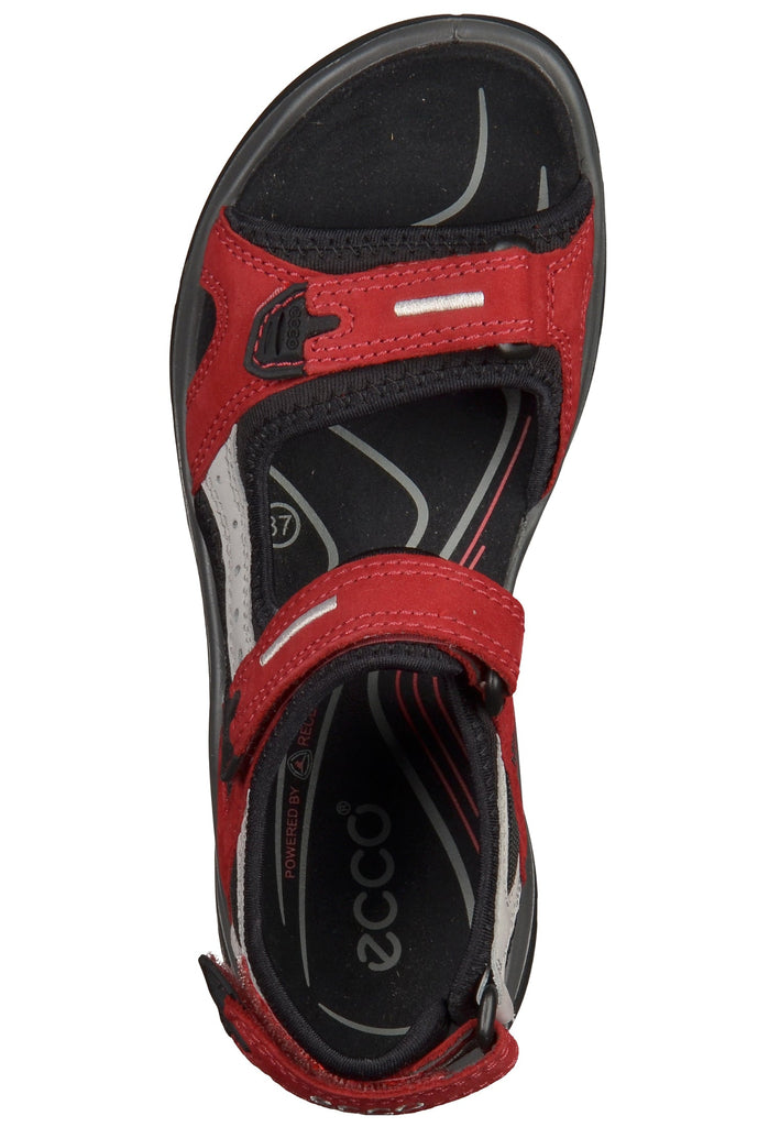 ecco Sandalen Leder/Textil Rot/Weiß