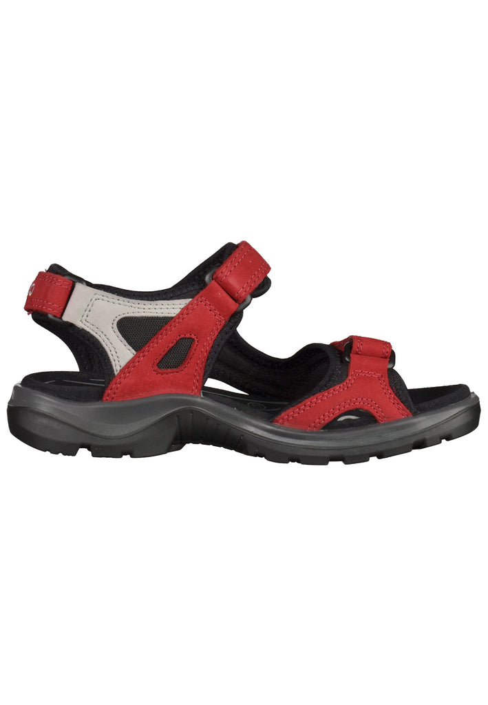 ecco Sandalen Leder/Textil Rot/Weiß