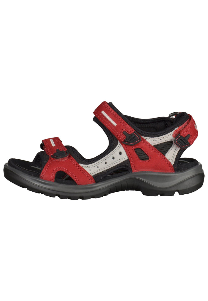 ecco Sandalen Leder/Textil Rot/Weiß