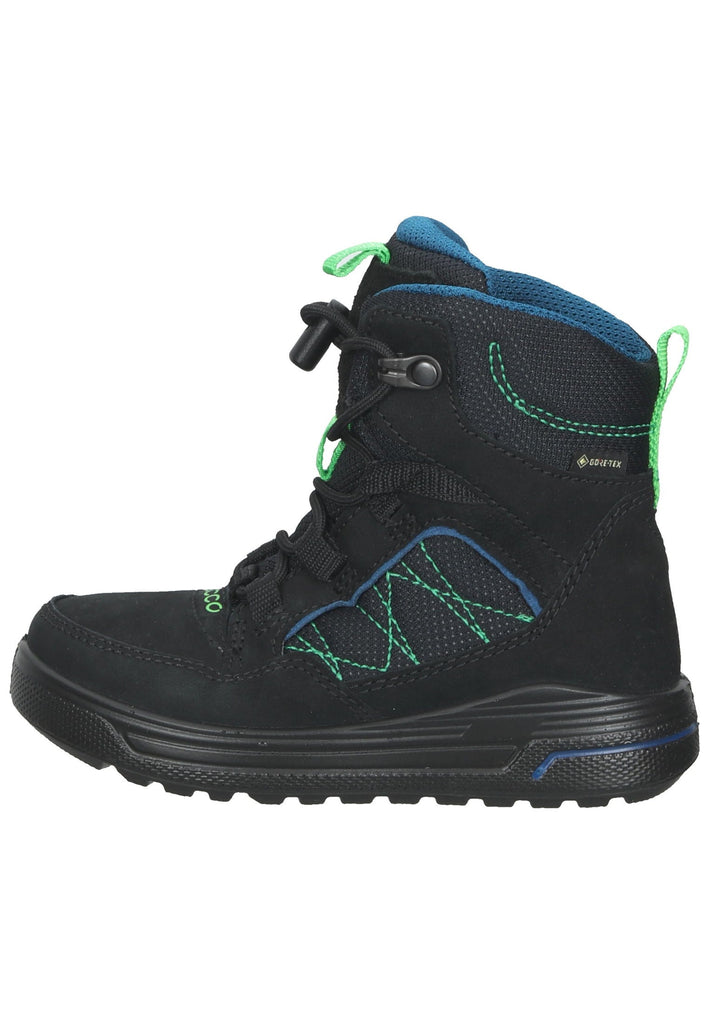 ecco Stiefel Nubukleder/Textil Schwarz/Grün Warmfutter