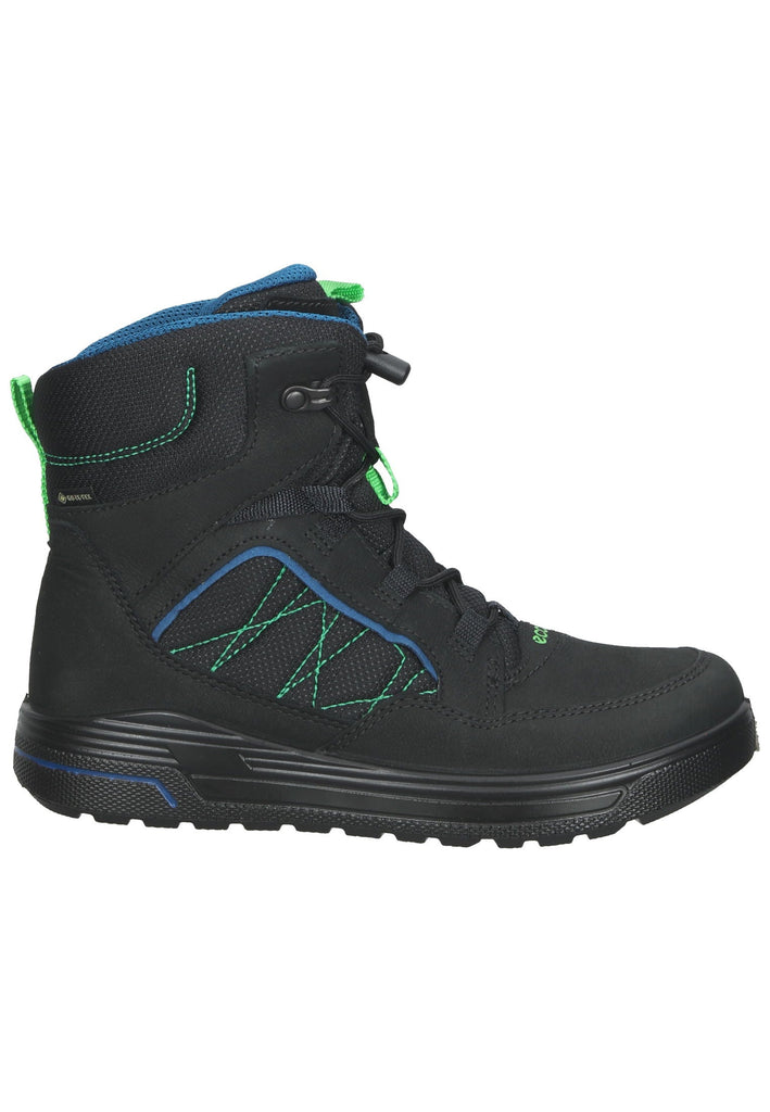 ecco Stiefelette Nubukleder/Textil Schwarz/Grün Warmfutter