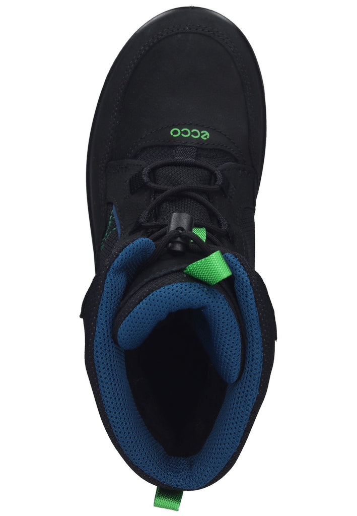 ecco Stiefelette Nubukleder/Textil Schwarz/Grün Warmfutter