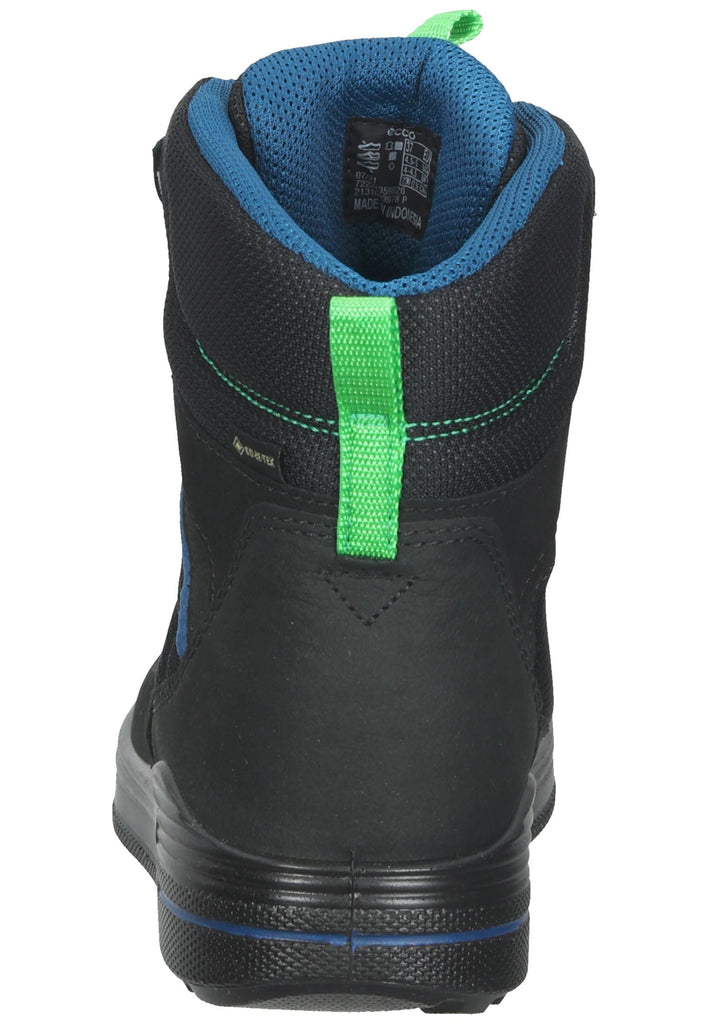 ecco Stiefelette Nubukleder/Textil Schwarz/Grün Warmfutter