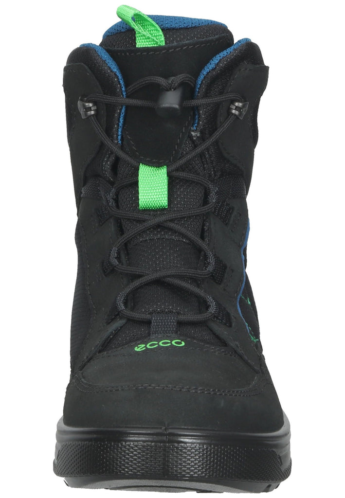 ecco Stiefelette Nubukleder/Textil Schwarz/Grün Warmfutter