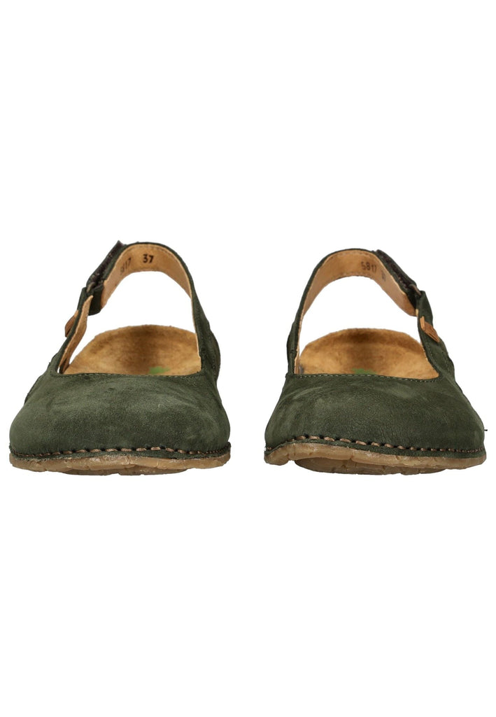 El Naturalista Ballerinas Nubukleder Dunkelgrün