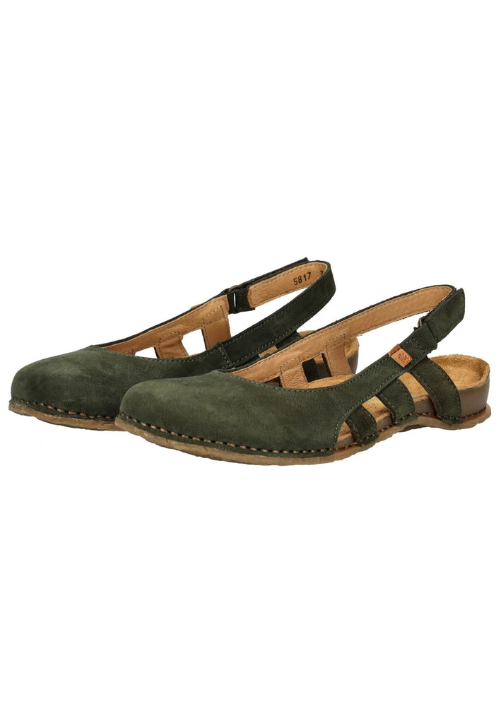 El Naturalista Ballerinas Nubukleder Dunkelgrün