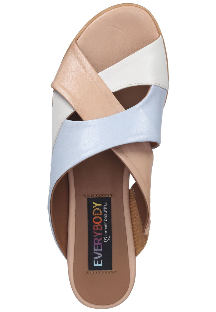 Everybody Pantoletten Leder Weiß/Blau