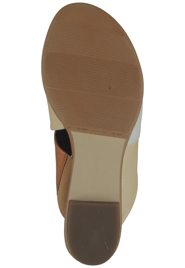 Everybody Pantoletten Leder Weiß/Braun