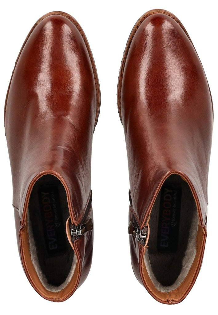 Everybody Stiefelette Glattleder Braun Warmfutter