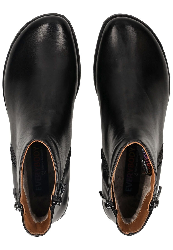 Everybody Stiefelette Leder Schwarz Warmfutter