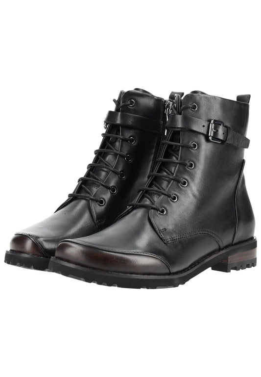 Everybody Stiefelette Leder Schwarz Warmfutter