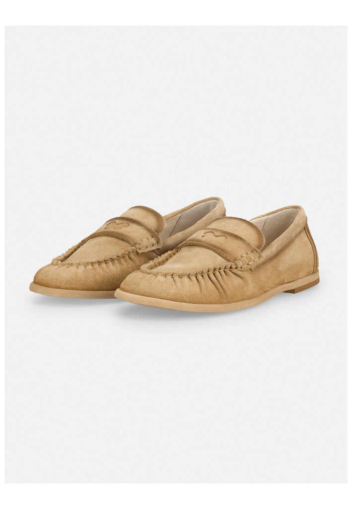 FELMINI Slipper Veloursleder Dunkelbeige