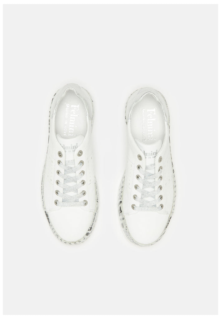 FELMINI Sneaker Leder Weiß/Silber
