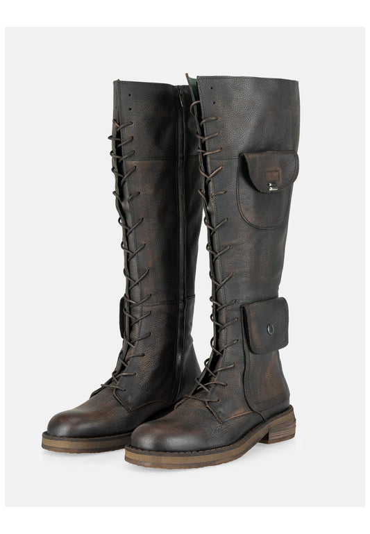 FELMINI Stiefel Leder Dunkelbraun