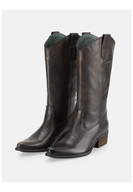 FELMINI Stiefel Leder Dunkelbraun