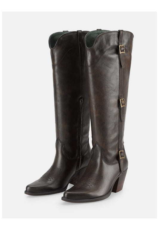 FELMINI Stiefel Leder Dunkelbraun