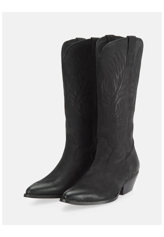FELMINI Stiefel Nubukleder Schwarz
