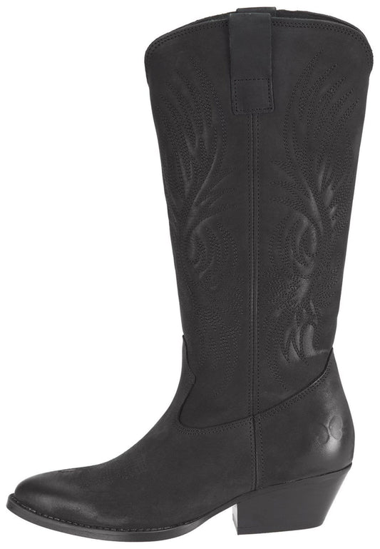 FELMINI Stiefel Nubukleder Schwarz