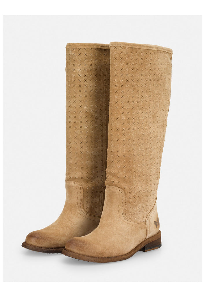 FELMINI Stiefel Veloursleder Dunkelbeige