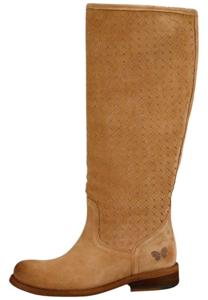 FELMINI Stiefel Veloursleder Dunkelbeige