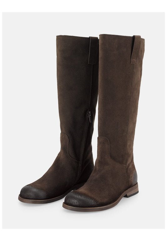 FELMINI Stiefel Veloursleder Dunkelbraun