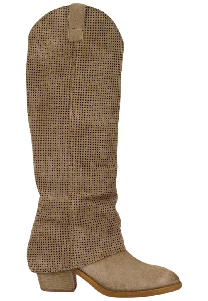 FELMINI Stiefel Veloursleder Grau/Braun