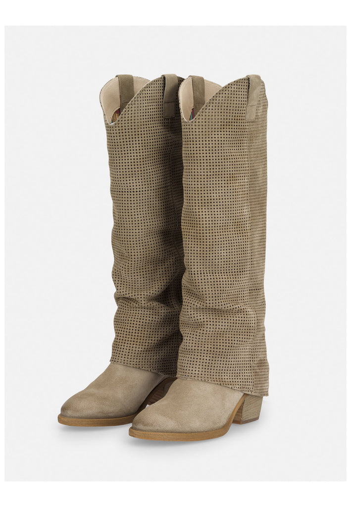 FELMINI Stiefel Veloursleder Grau/Braun