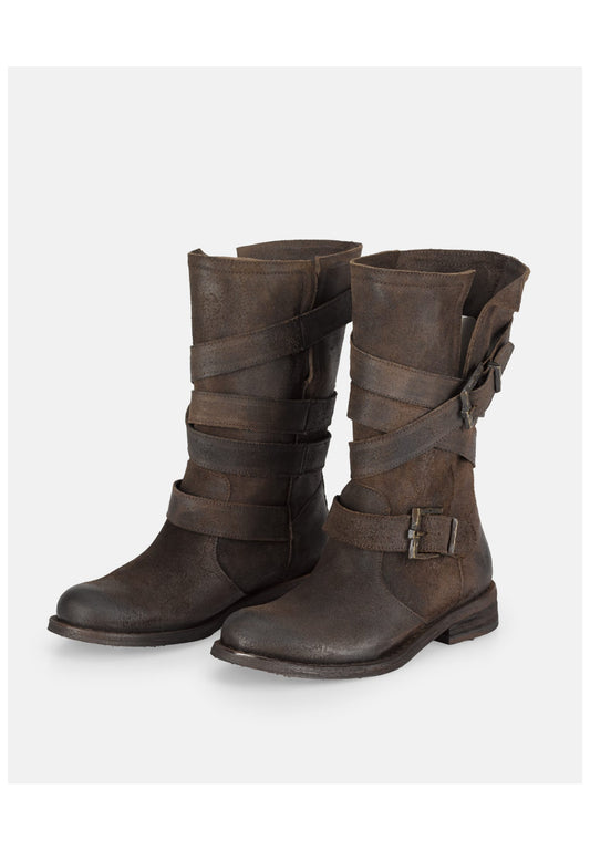 FELMINI Stiefelette Leder Dunkelbraun