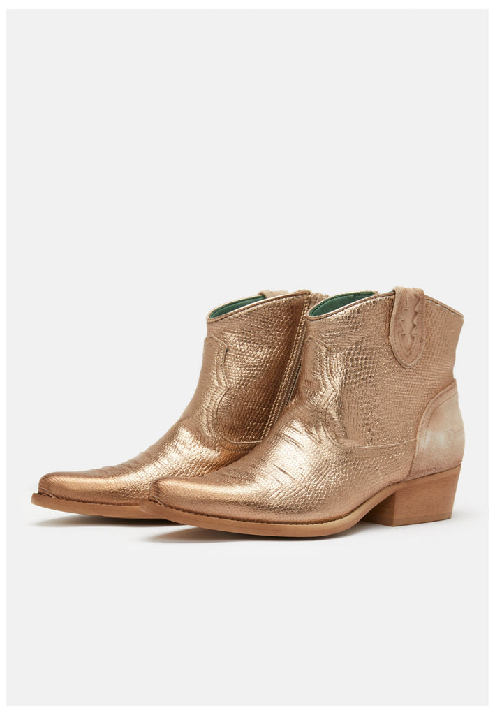 FELMINI Stiefelette Leder Gold-Braun