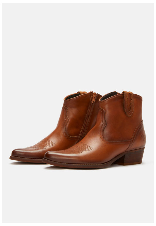 FELMINI Stiefelette Leder Mittelbraun