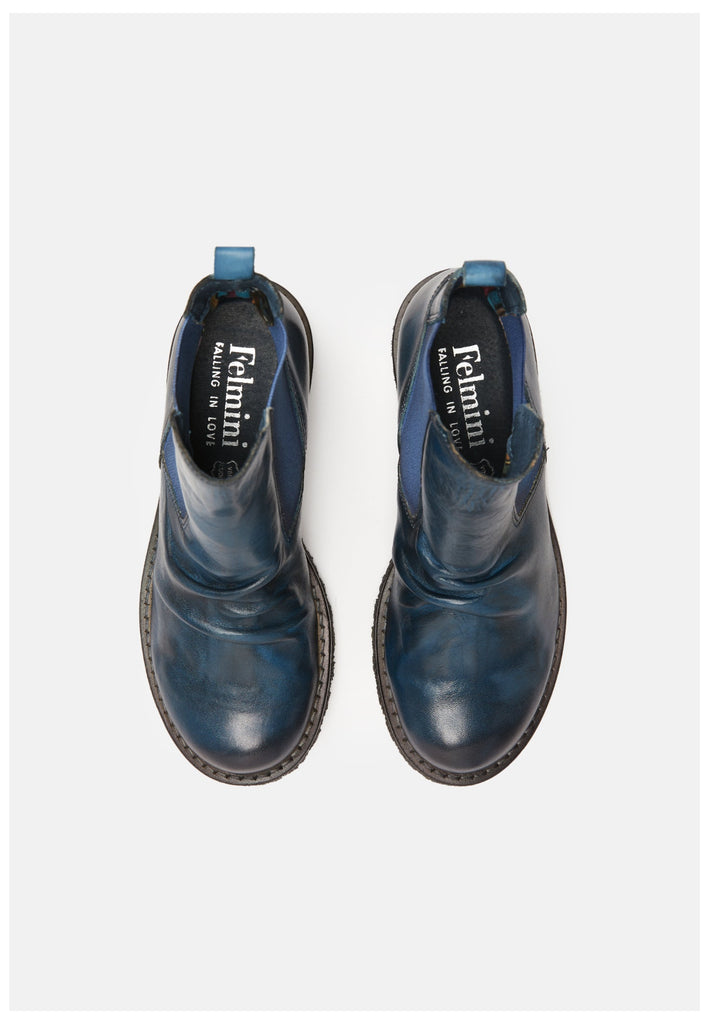 FELMINI Stiefelette Leder/Textil Blau