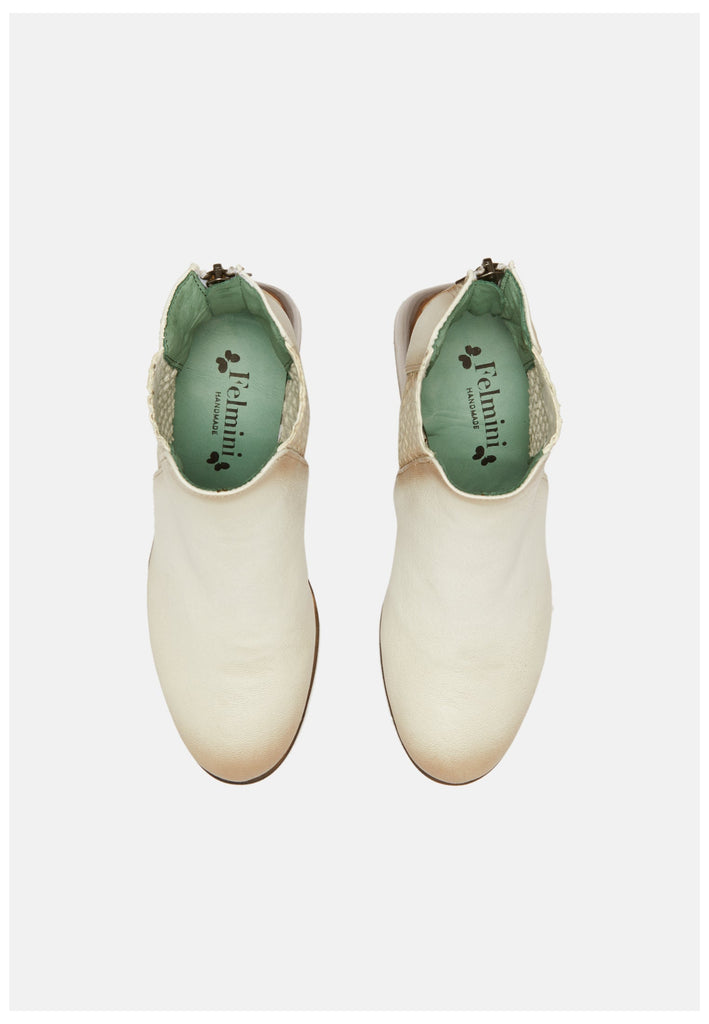 FELMINI Stiefelette Leder Weiß Kombi