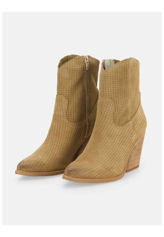 FELMINI Stiefelette Veloursleder Dunkelbraun