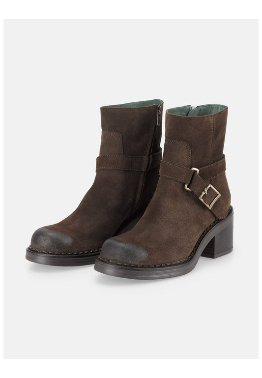 FELMINI Stiefelette Veloursleder Dunkelbraun