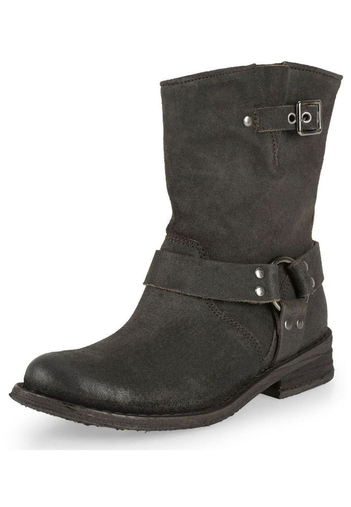 FELMINI Stiefelette Veloursleder Dunkelgrau