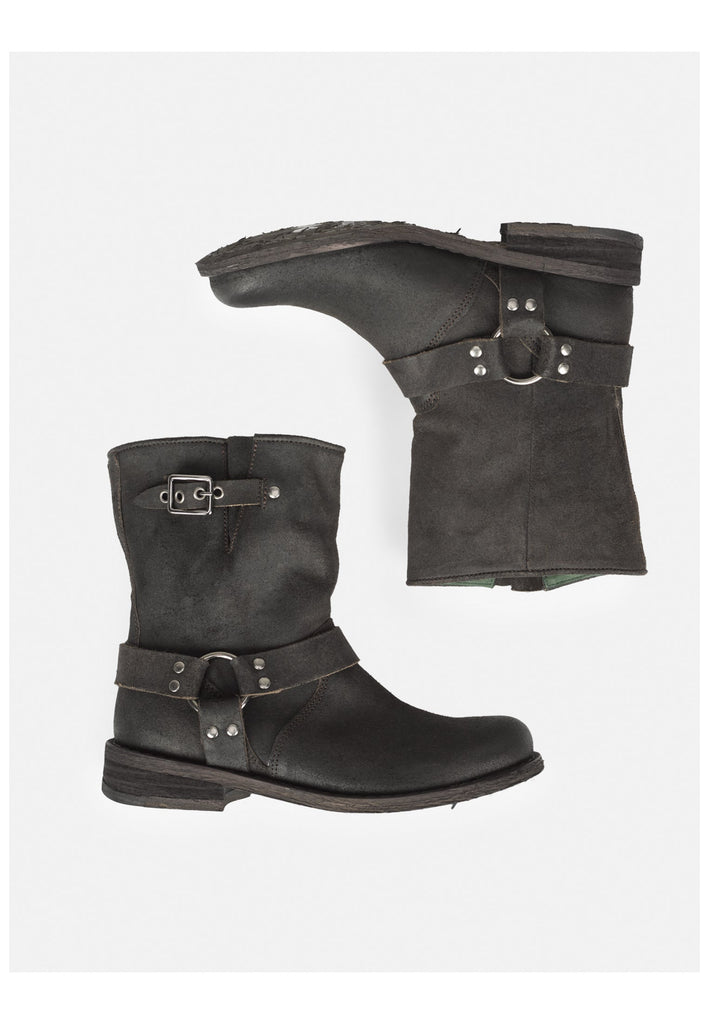 FELMINI Stiefelette Veloursleder Dunkelgrau