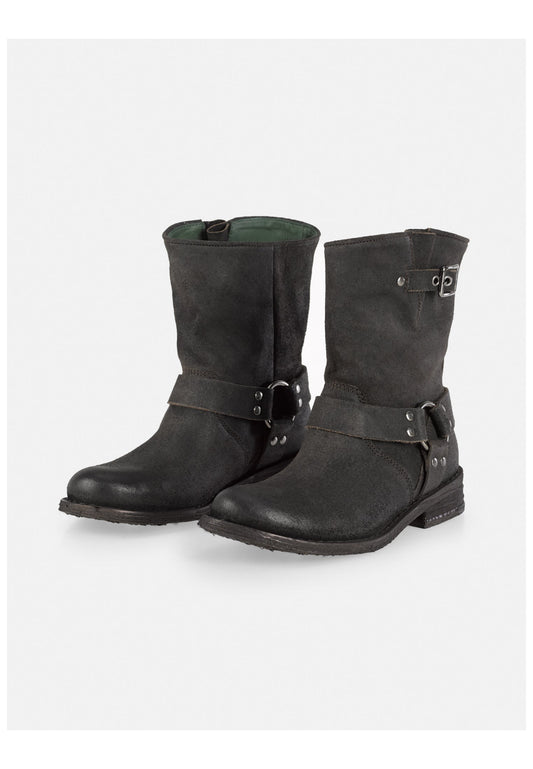 FELMINI Stiefelette Veloursleder Dunkelgrau