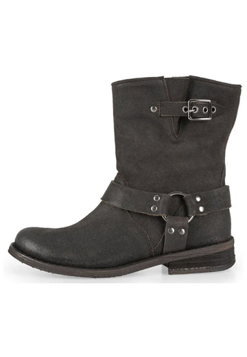 FELMINI Stiefelette Veloursleder Dunkelgrau