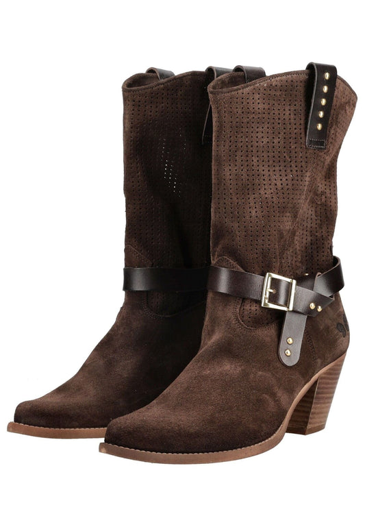 FELMINI Stiefelette Veloursleder Espresso