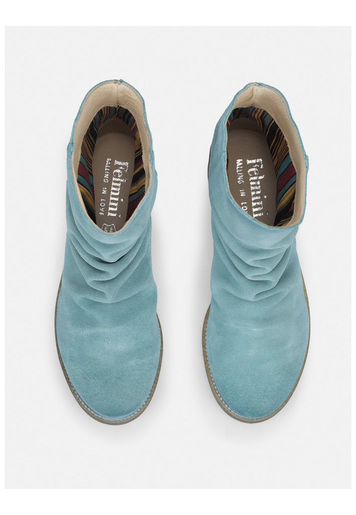 FELMINI Stiefelette Veloursleder Hellblau